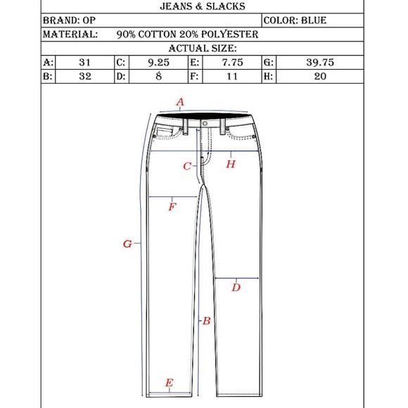 OP Jeans Mens 32X34 - Picture 7 of 7